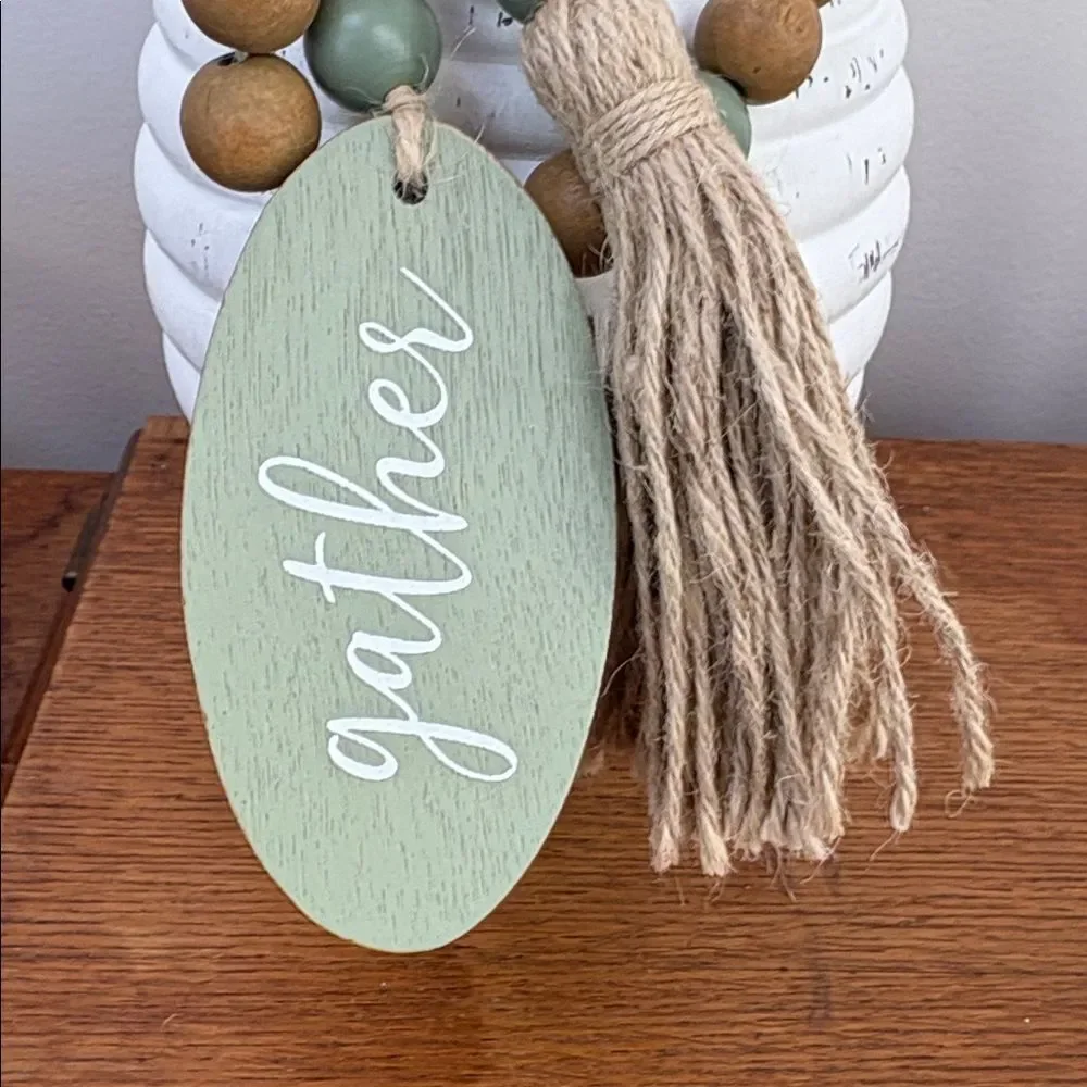 Farmhouse Beaded Loop Garland for Tiered Tray Decor, Farmhouse & Country Decor